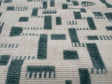Load image into Gallery viewer, Pierre Frey Dima Celadon  Light Sophisticated Green /Aqua Tone Luminous Graphic Velvet Mixes Looped Cut Piles Geometric Pattern Luxury Performance Woven Fabric