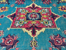 Load image into Gallery viewer, Clarke &amp; Clarke Malatya Aqua Heavy Duty Intricately Woven With A Turkish Inspired Kilim Geometric Design Indoor 
Upholstery Fabric
