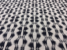 Load image into Gallery viewer, Perennials Good Vibrations Salt &amp; Pepper Black Beige Soundwave Inspired Pattern Outdoor Water Resistant Upholstery Fabric