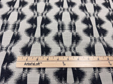 Load image into Gallery viewer, Perennials Good Vibrations Salt &amp; Pepper Black Beige Soundwave Inspired Pattern Outdoor Water Resistant Upholstery Fabric