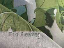 Load image into Gallery viewer, 2003 Peter Dunham Fig Leaves Green White Linen Printed Large Scale Leafy Motif Indoor Outdoor Upholstery Fabric
