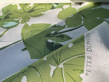 Load image into Gallery viewer, 2003 Peter Dunham Fig Leaves Green White Linen Printed Large Scale Leafy Motif Indoor Outdoor Upholstery Fabric