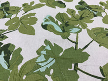Load image into Gallery viewer, 2003 Peter Dunham Fig Leaves Green White Linen Printed Large Scale Leafy Motif Indoor Outdoor Upholstery Fabric