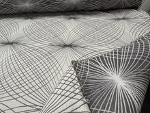 Load image into Gallery viewer, Arc-Com Lyre Pebble Dark Grey White Reversible Geometric Design Durable Performance Upholstery Fabric