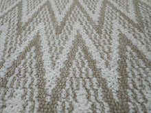 Load image into Gallery viewer, Pierre Frey Ronde Ecru 
White Natural Jacquard Weave Thick Fluffy Texture Large Two Tone Chevron Pattern Woven Upholstery Fabric