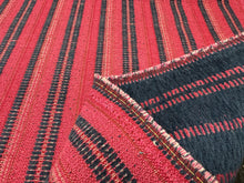 Load image into Gallery viewer, Peter Dunham Textiles Majorelle Indigo Ruby Indoor Outdoor Woven Kilim Stripe Chenille Yard Accent Upholstery Fabric