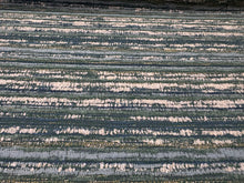 Load image into Gallery viewer, Perennials Wild Child (984-740) Tree Hugger Turquoise Blue Green Heavy Texture Rustic Stripe Performance Upholstery Fabric