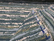 Load image into Gallery viewer, Perennials Wild Child (984-740) Tree Hugger Turquoise Blue Green Heavy Texture Rustic Stripe Performance Upholstery Fabric
