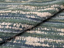 Load image into Gallery viewer, Perennials Wild Child (984-740) Tree Hugger Turquoise Blue Green Heavy Texture Rustic Stripe Performance Upholstery Fabric