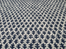 Load image into Gallery viewer, Remnant Sister Parish Burma Ocean Pale Blue White Small Scale Motif Botanical Leaf Indoor Outdoor Woven Fabric STA 6314