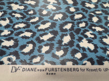 Load image into Gallery viewer, Kravet Design Diane von Furstenberg Spotted Cat Capri Blue White
Laminated Surface Water Stain Repellent Fabric