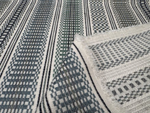 Load image into Gallery viewer, Remnant Zak + Fox Ophir Green Charcoal Stripe Indoor Outdoor Upholstery Fabric 
 STA 6316