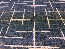 Load image into Gallery viewer, D.V. KAP Definition Blue Fabric Jacquard Abstract Navy White Grid Pattern Upholstery Fabric
