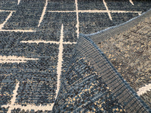 Load image into Gallery viewer, D.V. KAP Definition Blue Fabric Jacquard Abstract Navy White Grid Pattern Upholstery Fabric