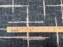 Load image into Gallery viewer, D.V. KAP Definition Blue Fabric Jacquard Abstract Navy White Grid Pattern Upholstery Fabric