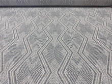 Load image into Gallery viewer, Maxwell Marion 947 Heron Blue Grey White Modern Diamond Motif Geometric Pattern Woven Performance Upholstery Fabric STA 6334