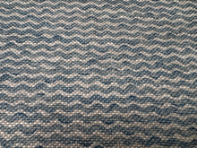 Load image into Gallery viewer, English Fermoie Popple Sky Blue Hand Drawn Line Printed Small Scale Watery Wavy Stripe Pattern Upholstery Linen STA 6337