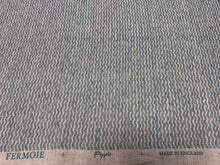 Load image into Gallery viewer, English Fermoie Popple Sky Blue Hand Drawn Line Printed Small Scale Watery Wavy Stripe Pattern Upholstery Linen STA 6337