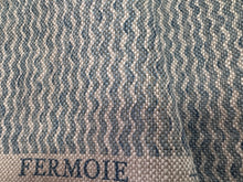 Load image into Gallery viewer, English Fermoie Popple Sky Blue Hand Drawn Line Printed Small Scale Watery Wavy Stripe Pattern Upholstery Linen STA 6337