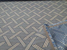 Load image into Gallery viewer, Sunbrella Wolf Gordon Stella Ocean Blue Geometry Indoor Outdoor Upholstery Fabric STA 6342