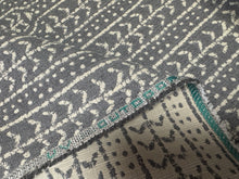 Load image into Gallery viewer, Remnant Schumacher Zonda Indoor/Outdoor Charcoal Grey High Performance Tribal Inspired Woven Upholstery Fabric STA 6343