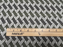 Load image into Gallery viewer, Scalamandré Aldeco Tiébélé Indoor/Outdoor Green Moss Geometric Trellis Jacquard Fabric STA 6347