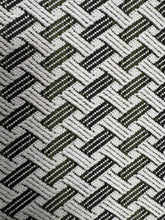 Load image into Gallery viewer, Scalamandré Aldeco Tiébélé Indoor/Outdoor Green Moss Geometric Trellis Jacquard Fabric STA 6347