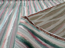 Load image into Gallery viewer, Remnant Fabricut Whispering Woods Coral Garden Performance Abstract Stripe Velvet  Gross Point Upholstery Fabric STA 6348