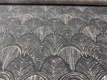 Load image into Gallery viewer, Mayer Fitz Shark Fin Charcoal Grey Art Deco Scallop Pattern Indoor Performance Fabric STA 6452