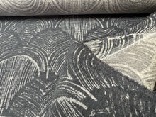 Load image into Gallery viewer, Mayer Fitz Shark Fin Charcoal Grey Art Deco Scallop Pattern Indoor Performance Fabric STA 6452