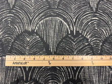 Load image into Gallery viewer, Mayer Fitz Shark Fin Charcoal Grey Art Deco Scallop Pattern Indoor Performance Fabric STA 6452