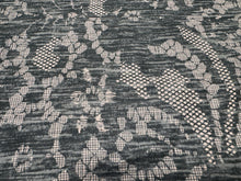 Load image into Gallery viewer, Natasha Baradaran Elle Charcoal Handcrafted Artisanal Floral Lace Pattern Digital Print Upholstery Fabric STA 6363