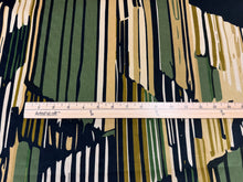 Load image into Gallery viewer, Pierre Frey Palla Tourmaline Dark Green Gold Black Cream Modern Geometric Design Performance Indoor Velvet Upholstery Fabric STA 6376