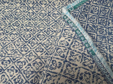 Load image into Gallery viewer, Remnant Schumacher Sarong Weave Indoor/Outdoor Indigo Blue Small Scale Diamond Pattern Upholstery Fabric STA 6379