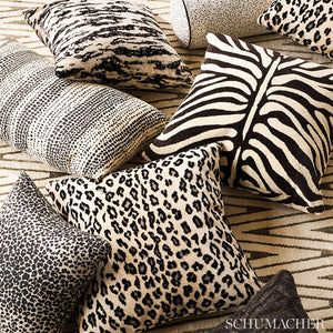 Pair of Custom Made Schumacher Safari Épinglé Pillow Covers - Both Sides