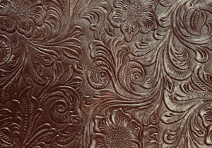 Peanut Brown Tooled Western Floral PU Faux Leather Upholstery Crafting  Vinyl Fabric – Fashion Fabrics LLC