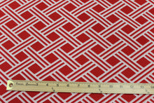 Load image into Gallery viewer, 1.6 Yard Gaston Y Daniela Dorcas Rojo Red White Indoor Outdoor Upholstery Fabric