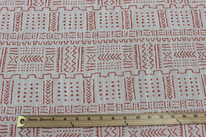 1.3 Yard Remnant Kravet Amanzi Tango Indoor Outdoor Coral Off White Upholstery Fabric