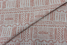 Load image into Gallery viewer, 1.3 Yard Remnant Kravet Amanzi Tango Indoor Outdoor Coral Off White Upholstery Fabric