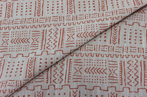 1.3 Yard Remnant Kravet Amanzi Tango Indoor Outdoor Coral Off White Upholstery Fabric