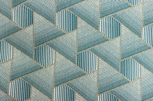 Load image into Gallery viewer, Designers Guild Delray Aqua Indoor Outdoor Geometric Upholstery Fabric