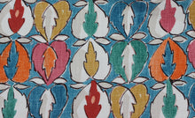 Load image into Gallery viewer, Kit Kemp Heart of Oak Turquoise Blue Red Orange Cream Mustard Upholstery Drapery Fabric