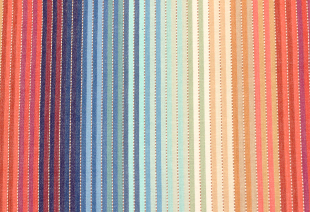Malabar Tinkareni Handloomed Ombre Yellow Green Red Blue Water & Stain Resistant Cotton Upholstery Drapery Fabric