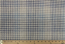 Load image into Gallery viewer, Designer Variegated Navy Blue Teal Grey Houndstooth Upholstery Fabric