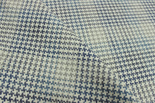 Load image into Gallery viewer, Designer Variegated Navy Blue Teal Grey Houndstooth Upholstery Fabric