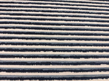 Load image into Gallery viewer, Remnant Stout Textiles Jubilee 1 Ink / Indigo Contemporary Transitional Railroaded Stripe Texture Performance Fabric STA 6455