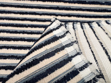 Load image into Gallery viewer, Remnant Stout Textiles Jubilee 1 Ink / Indigo Contemporary Transitional Railroaded Stripe Texture Performance Fabric STA 6455