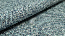 Load image into Gallery viewer, Remnant Kravet Smart Heavy Textured Basketweave Blend Teal Sage Green Cream Soft Blue Performance Fabric STA 6459
