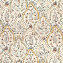 Load image into Gallery viewer, Cotton Burgundy Green Red Mustard Gold Floral Upholstery Drapery Fabric