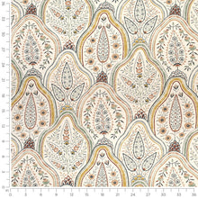 Load image into Gallery viewer, Cotton Burgundy Green Red Mustard Gold Floral Upholstery Drapery Fabric
